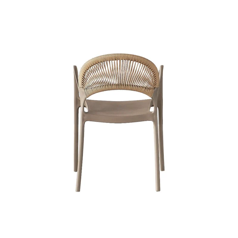 Set de 2 Sillas Daytona, Taupe y Café Claro, con Espaldar, Reposa Brazos y Diseño Minimalista