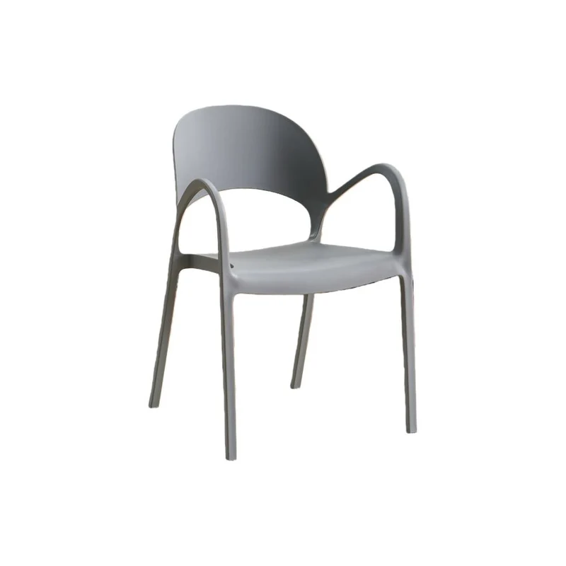 Set de 2 Sillas Bremen, Gris Oscuro, con Espaldar, Reposa Brazos y Diseño Minimalista
