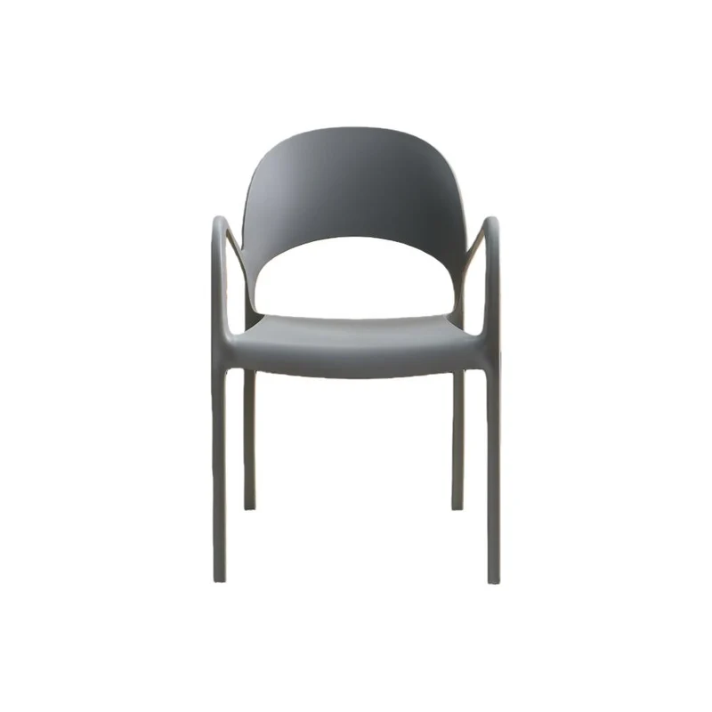 Set de 2 Sillas Bremen, Gris Oscuro, con Espaldar, Reposa Brazos y Diseño Minimalista