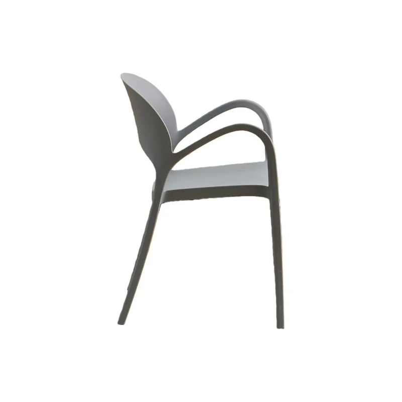 Set de 2 Sillas Bremen, Gris Oscuro, con Espaldar, Reposa Brazos y Diseño Minimalista
