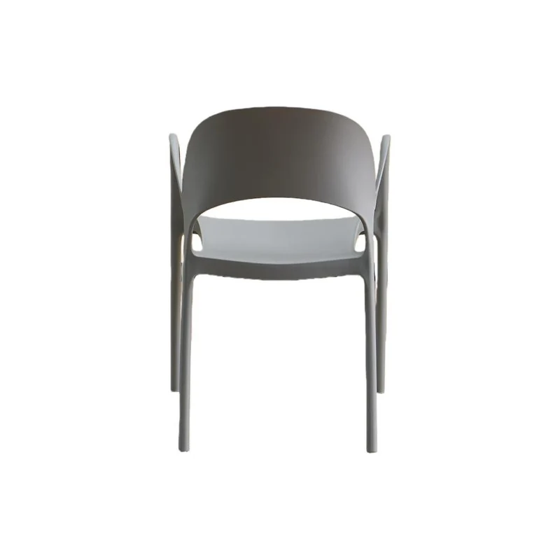 Set de 2 Sillas Bremen, Gris Oscuro, con Espaldar, Reposa Brazos y Diseño Minimalista