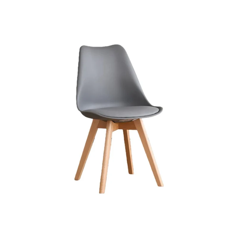 Set de 2 Sillas Fyn, Gris Oscuro, Diseño Minimalista con Espaldar, Cojín y Patas de Madera