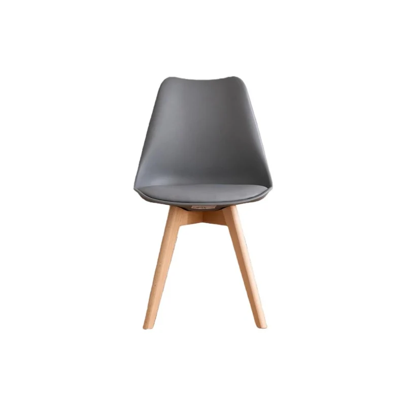 Set de 2 Sillas Fyn, Gris Oscuro, Diseño Minimalista con Espaldar, Cojín y Patas de Madera