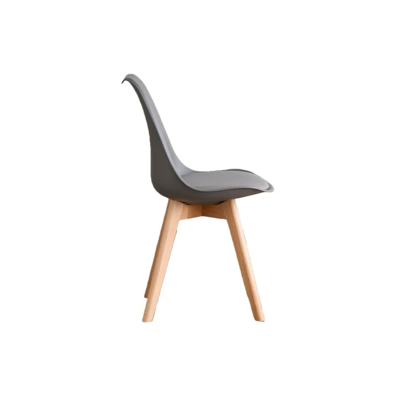 Set de 2 Sillas Fyn, Gris Oscuro, Diseño Minimalista con Espaldar, Cojín y Patas de Madera