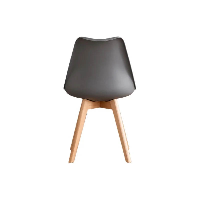 Set de 2 Sillas Fyn, Gris Oscuro, Diseño Minimalista con Espaldar, Cojín y Patas de Madera