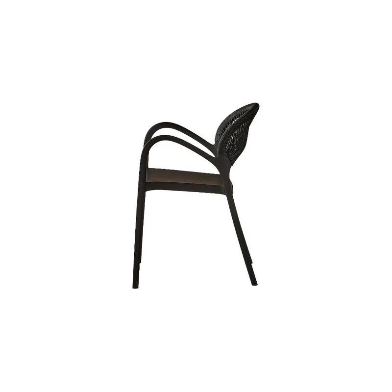 Set de 2 Sillas Daytona, Negro, con Espaldar, Reposa Brazos y Diseño Minimalista