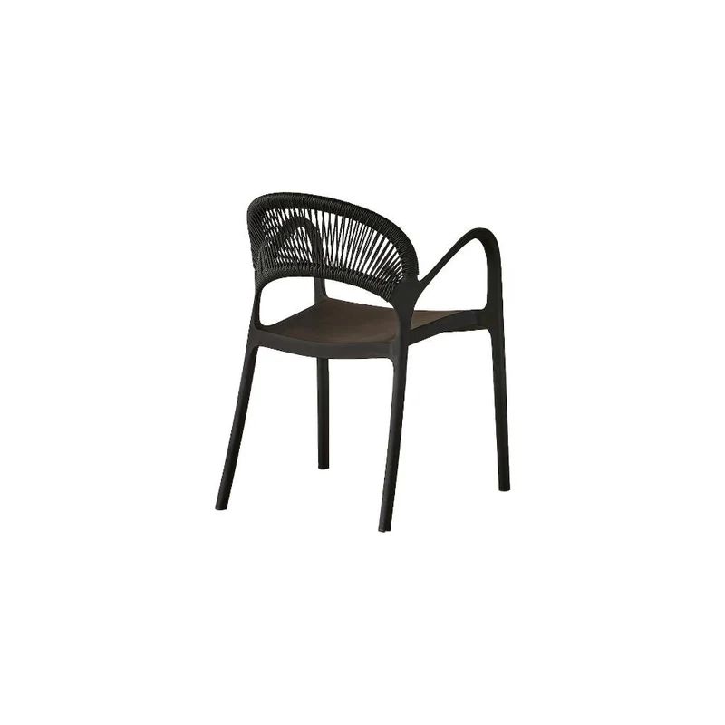 Set de 2 Sillas Daytona, Negro, con Espaldar, Reposa Brazos y Diseño Minimalista