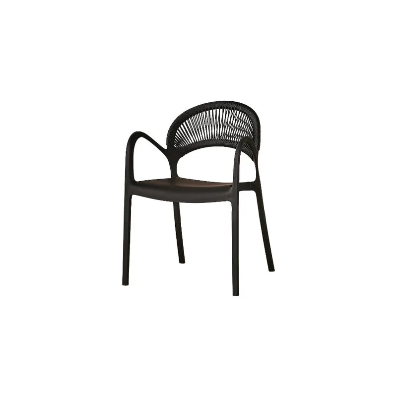 Set de 2 Sillas Daytona, Negro, con Espaldar, Reposa Brazos y Diseño Minimalista
