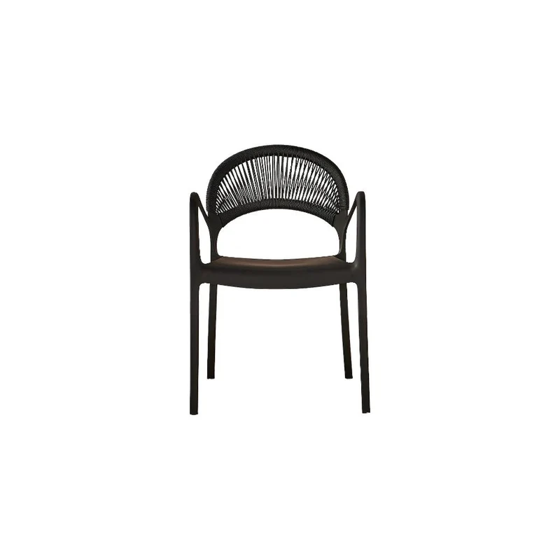Set de 2 Sillas Daytona, Negro, con Espaldar, Reposa Brazos y Diseño Minimalista