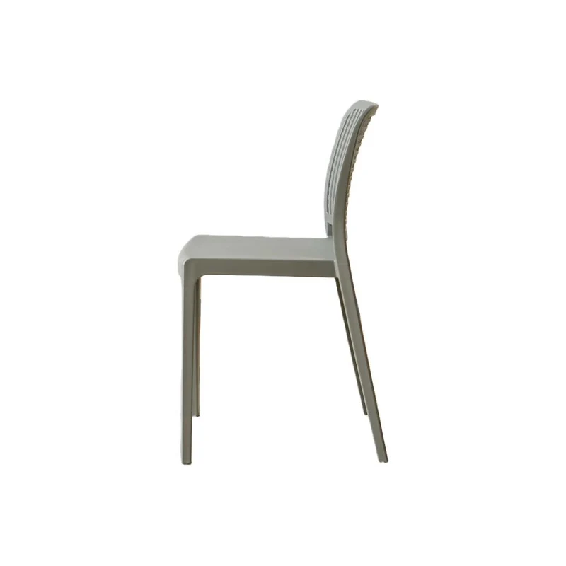 Set de 2 Sillas Bronx , Gris Oscuro, con Espaldar en Cuadrados y Diseño Minimalista