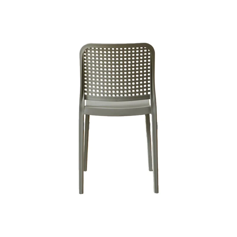 Set de 2 Sillas Bronx , Gris Oscuro, con Espaldar en Cuadrados y Diseño Minimalista