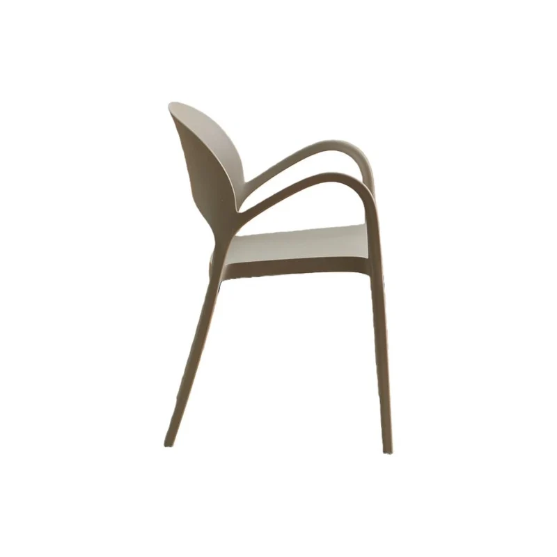 Set de 4 Sillas Bremen, Taupe, con Espaldar, Reposa Brazos y Diseño Minimalista