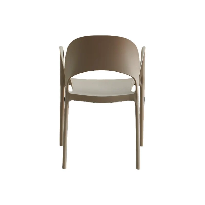 Set de 4 Sillas Bremen, Taupe, con Espaldar, Reposa Brazos y Diseño Minimalista