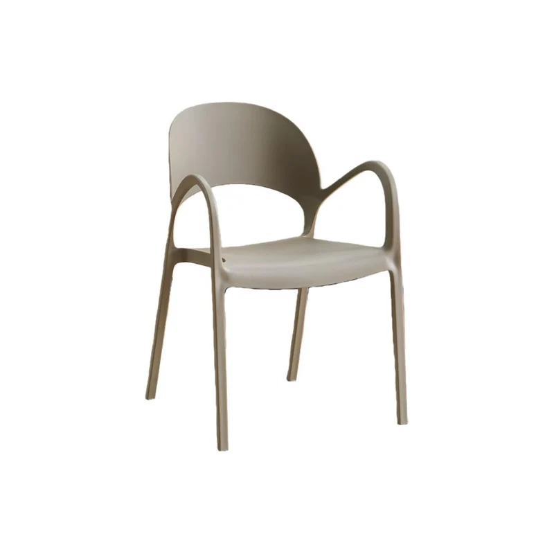 Set de 4 Sillas Bremen, Taupe, con Espaldar, Reposa Brazos y Diseño Minimalista