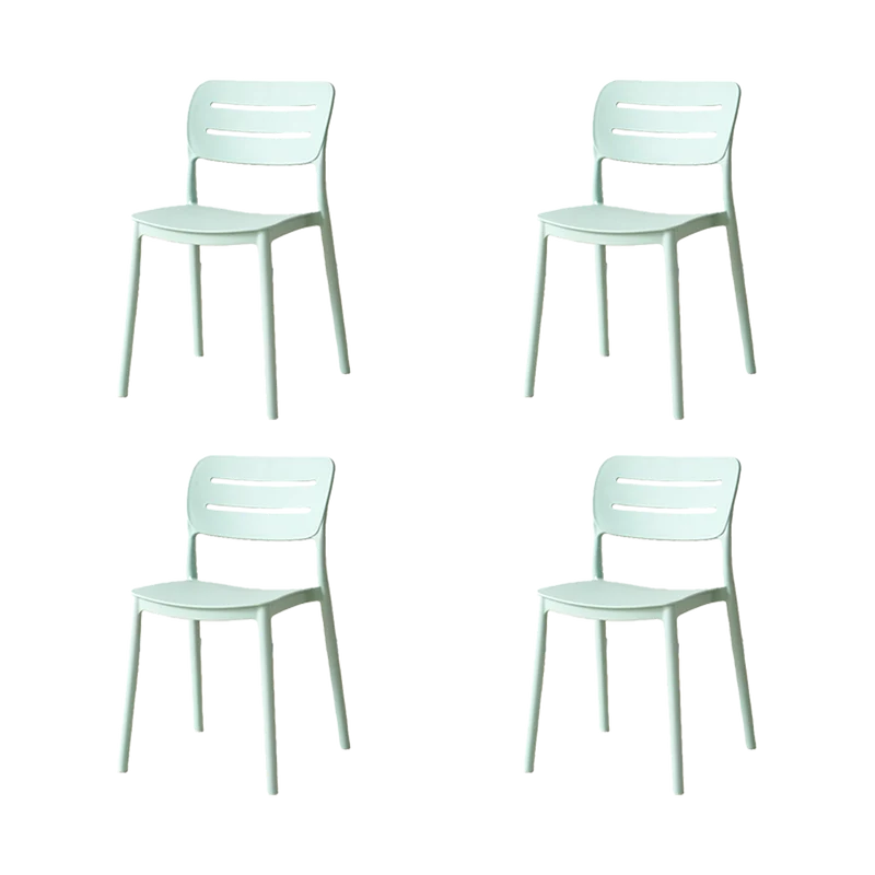 Set de 4 Sillas Harriman, Azul Claro, con Medio Espaldar y Diseño Minimalista
