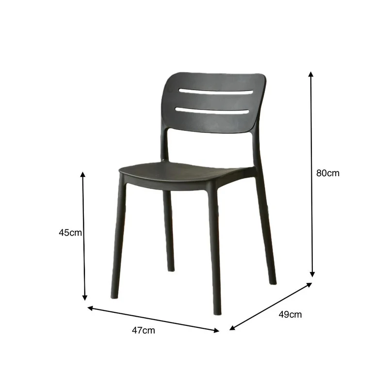 Set de 2 Sillas Harriman, Negro, con Medio Espaldar y Diseño Minimalista