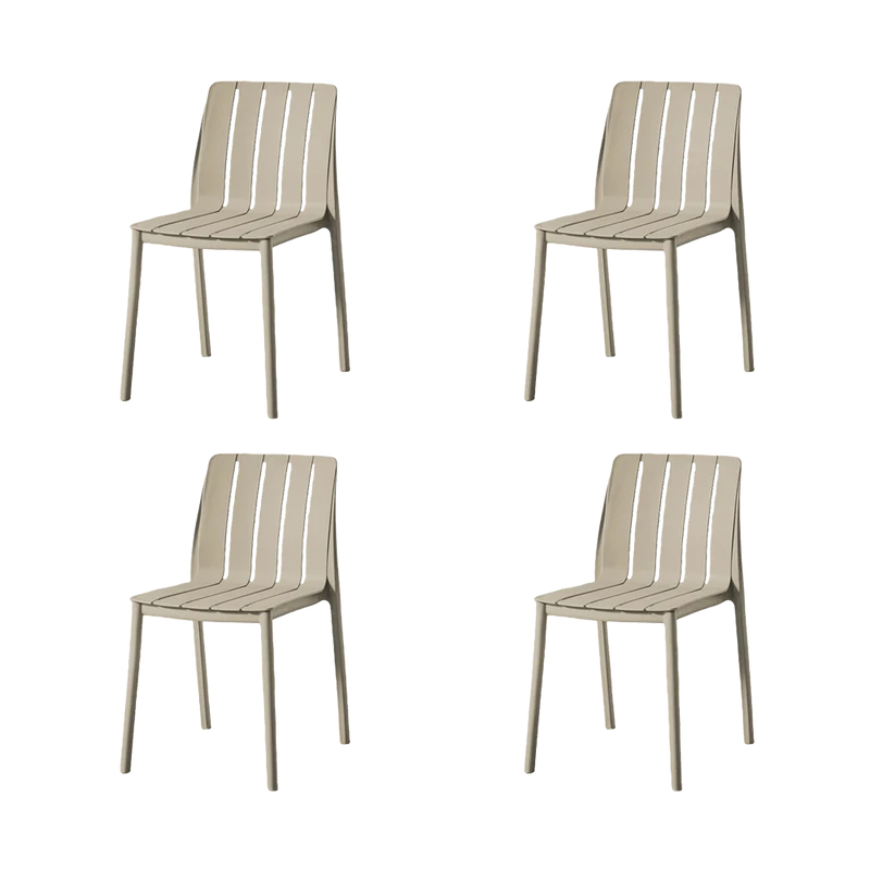 Set de 4 Sillas Alice, Taupe, con Espaldar y Diseño Minimalista