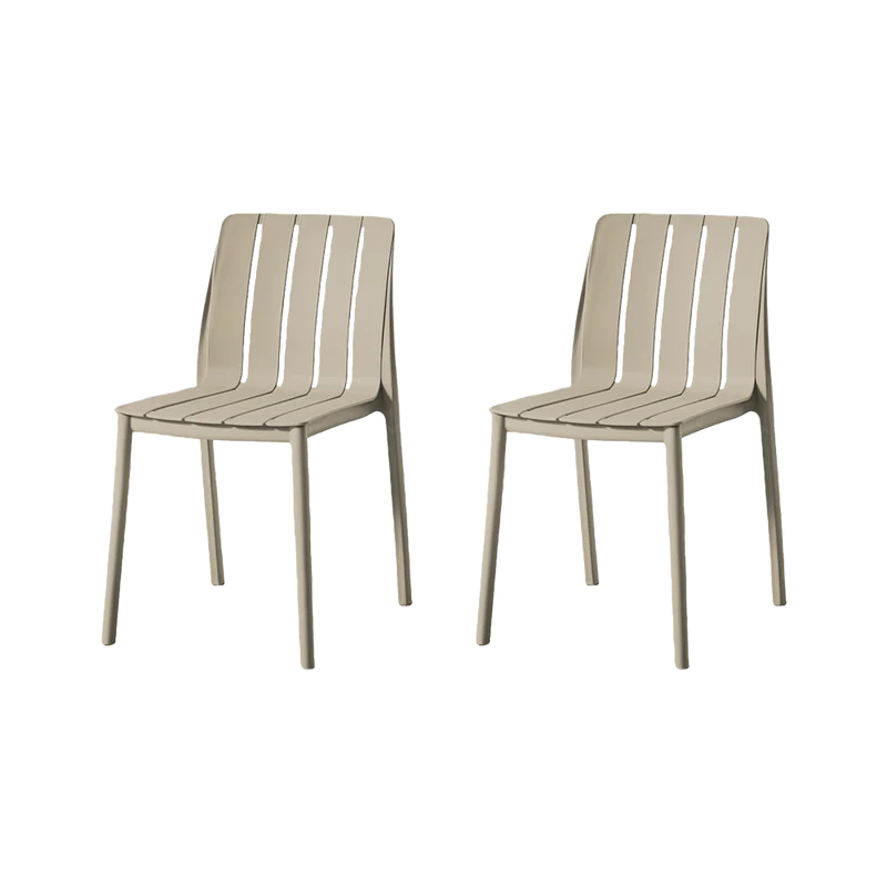 Set de 2 Sillas Alice, Taupe, con Espaldar y Diseño Minimalista