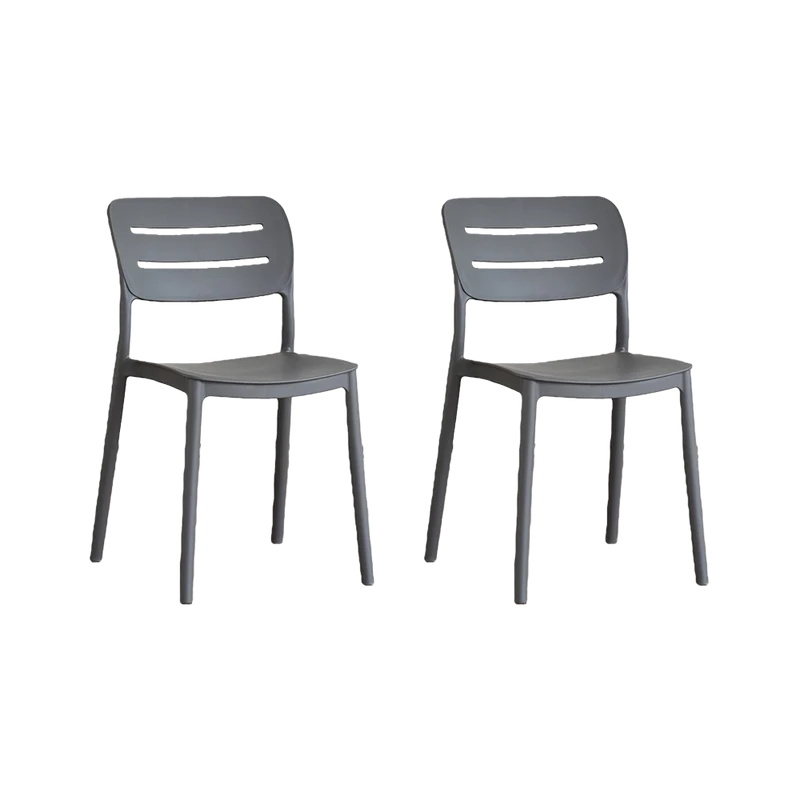 Set de 2 Sillas Harriman, Gris Oscuro, con Medio Espaldar y Diseño Minimalista