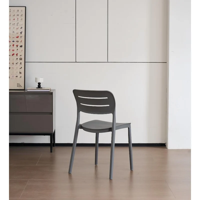 Set de 2 Sillas Harriman, Gris Oscuro, con Medio Espaldar y Diseño Minimalista