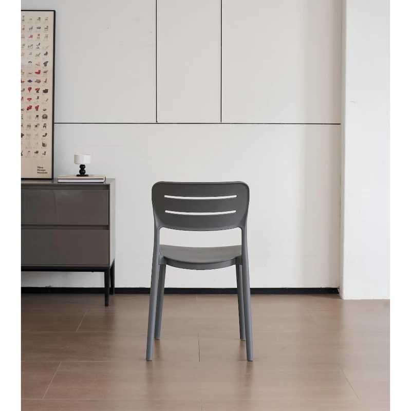Set de 2 Sillas Harriman, Gris Oscuro, con Medio Espaldar y Diseño Minimalista
