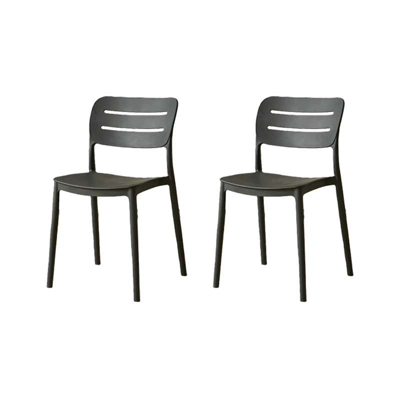Set de 2 Sillas Harriman, Negro, con Medio Espaldar y Diseño Minimalista