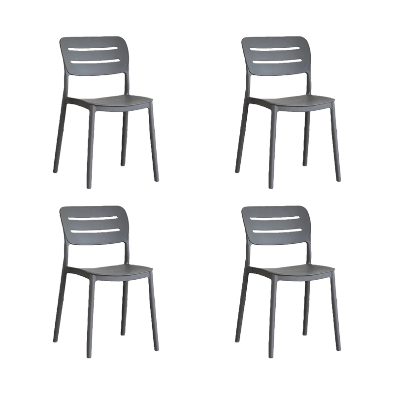 Set de 4 Sillas Harriman, Gris Oscuro, con Medio Espaldar y Diseño Minimalista