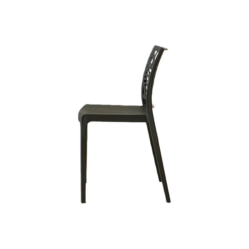 Set de 4 Sillas Harlem, Negro, con Espaldar en Forma de Árbol y Diseño Minimalista