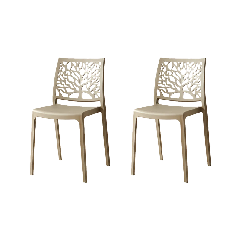Set de 2 Sillas Harlem, Taupe, con Espaldar en Forma de Árbol y Diseño Minimalista