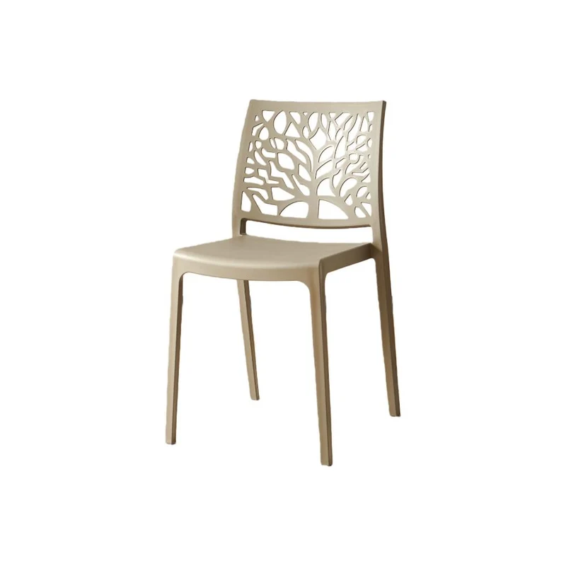Set de 2 Sillas Harlem, Taupe, con Espaldar en Forma de Árbol y Diseño Minimalista