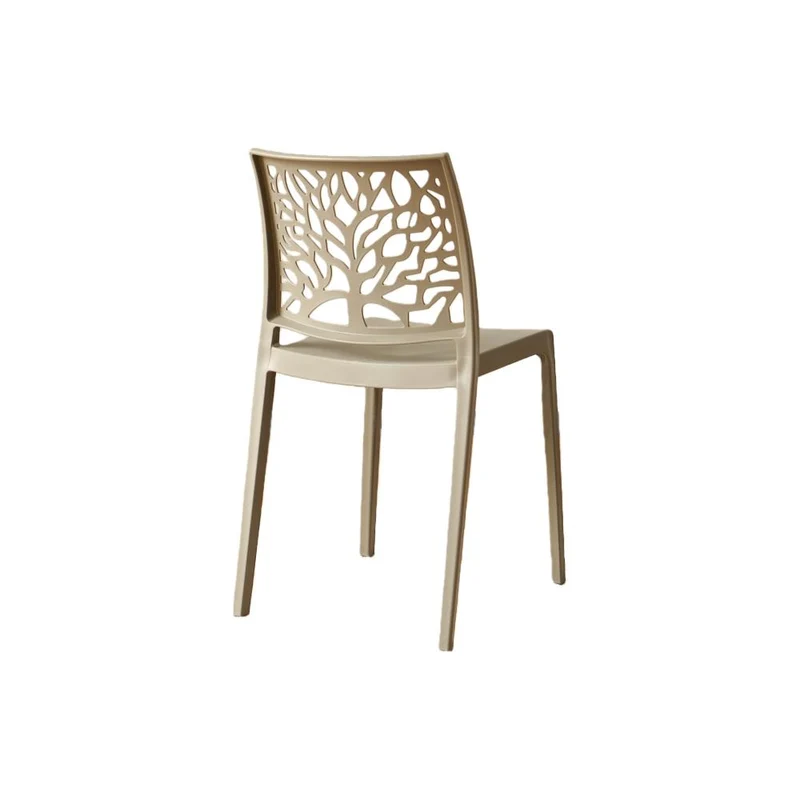 Set de 2 Sillas Harlem, Taupe, con Espaldar en Forma de Árbol y Diseño Minimalista