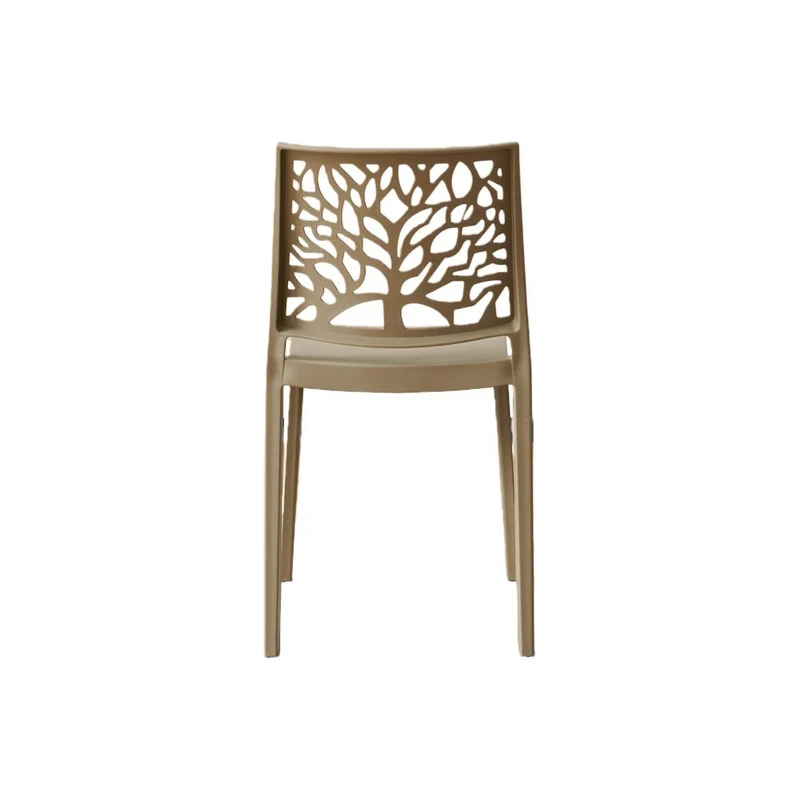 Set de 2 Sillas Harlem, Taupe, con Espaldar en Forma de Árbol y Diseño Minimalista