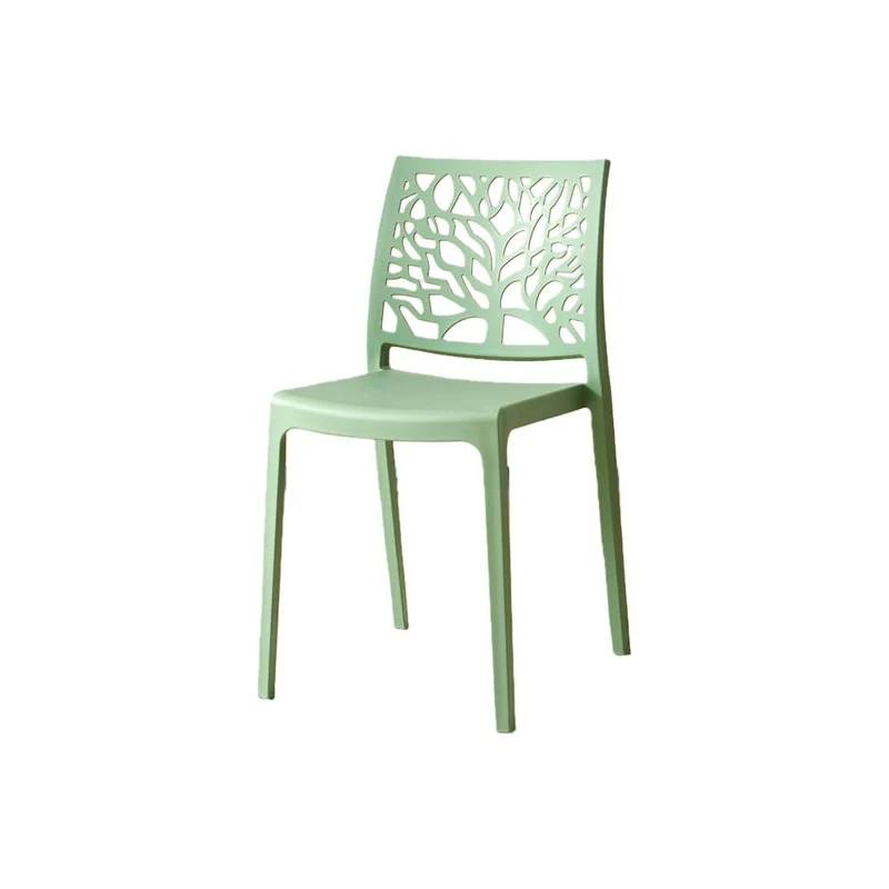 Set de 2 Sillas Harlem, Verde, con Espaldar en Forma de Árbol y Diseño Minimalista