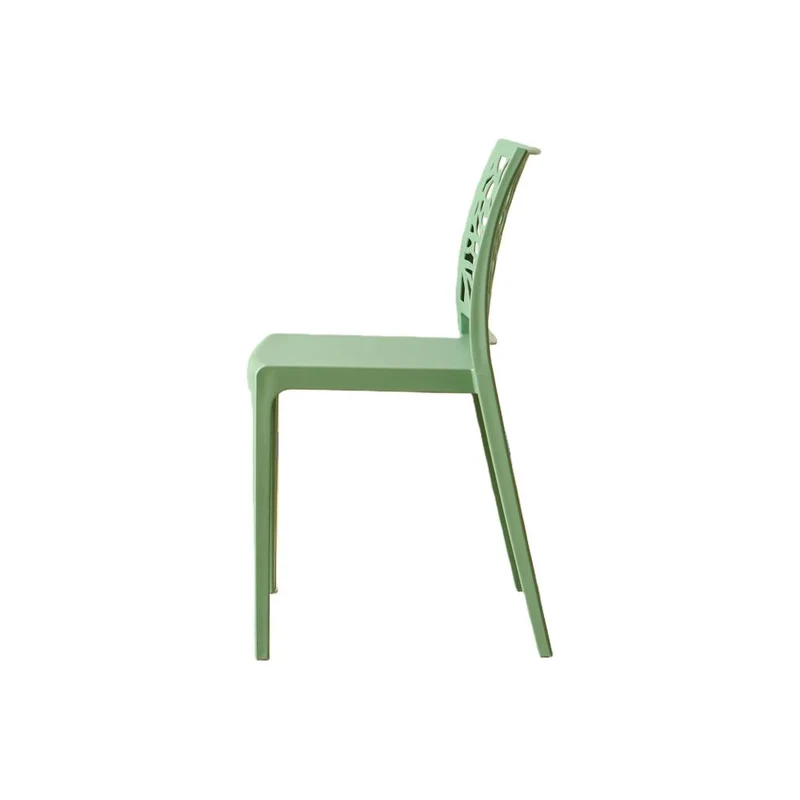 Set de 2 Sillas Harlem, Verde, con Espaldar en Forma de Árbol y Diseño Minimalista