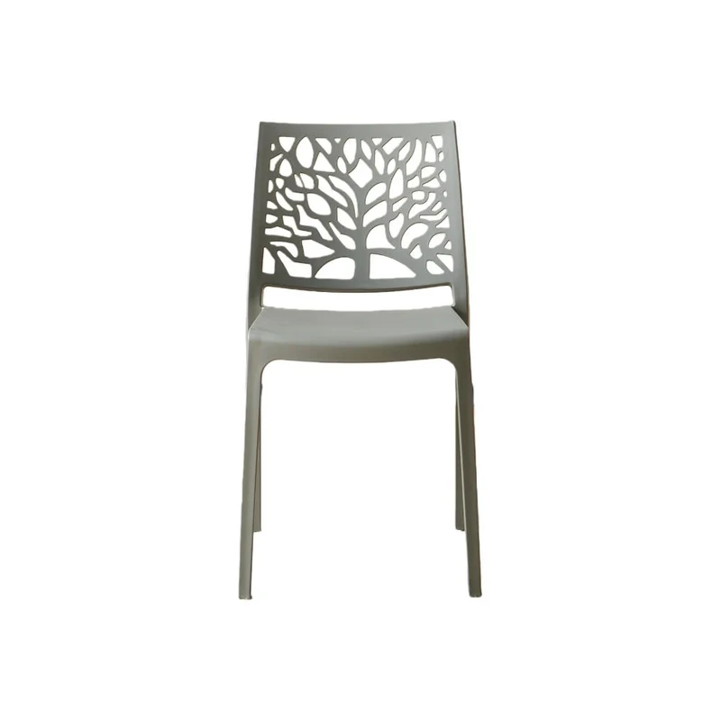 Set de 4 Sillas Harlem, Gris Oscuro, con Espaldar en Forma de Árbol y Diseño Minimalista