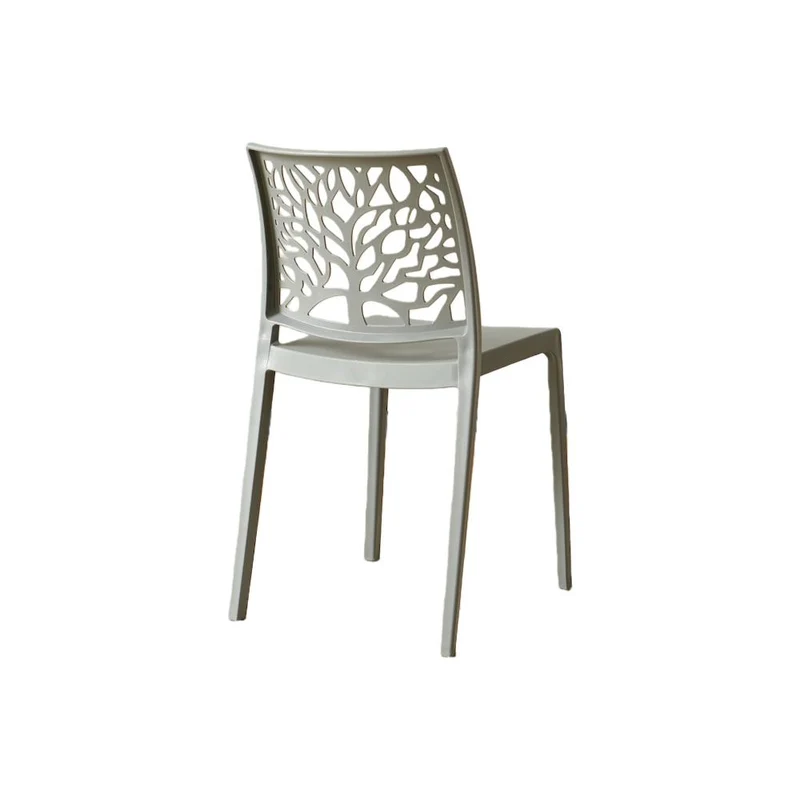 Set de 4 Sillas Harlem, Gris Oscuro, con Espaldar en Forma de Árbol y Diseño Minimalista