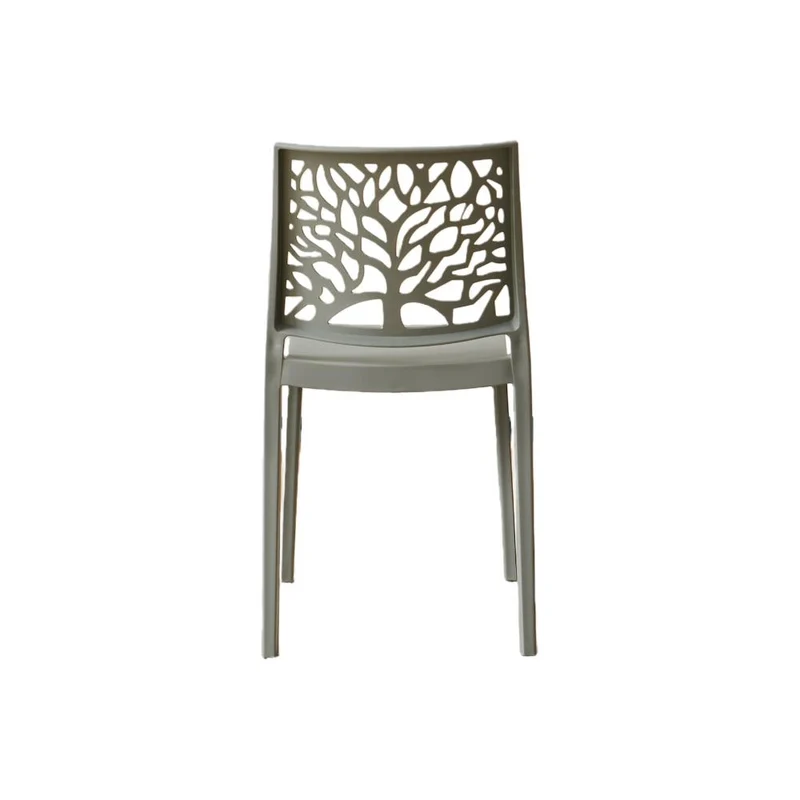 Set de 4 Sillas Harlem, Gris Oscuro, con Espaldar en Forma de Árbol y Diseño Minimalista