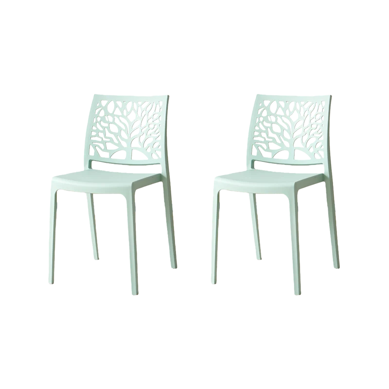 Set de 2 Sillas Harlem, Azul Claro, con Espaldar en Forma de Árbol y Diseño Minimalista