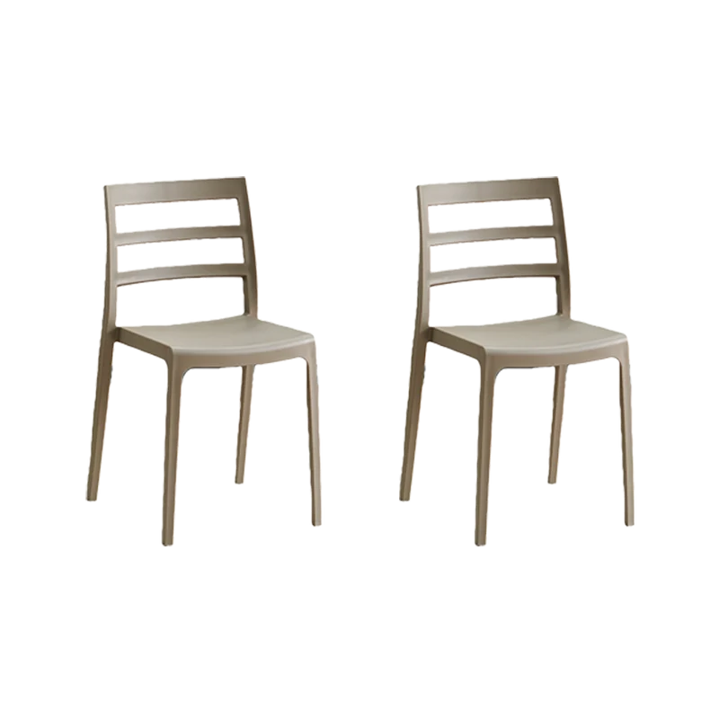 Set de 2 Sillas New York, Taupe, con Espaldar en Líneas y Diseño Minimalista