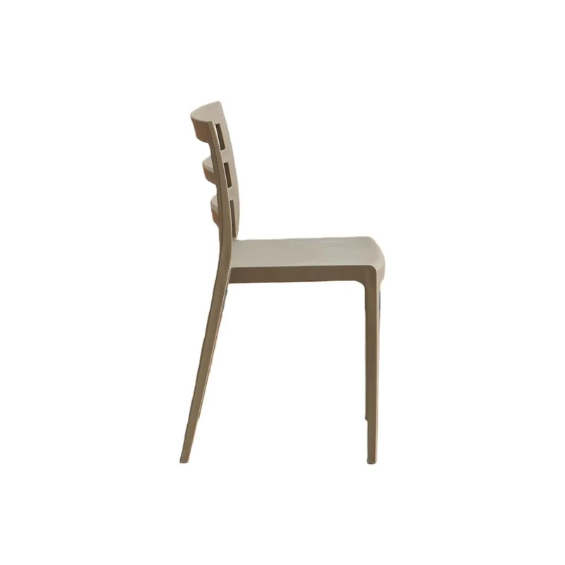 Set de 2 Sillas New York, Taupe, con Espaldar en Líneas y Diseño Minimalista