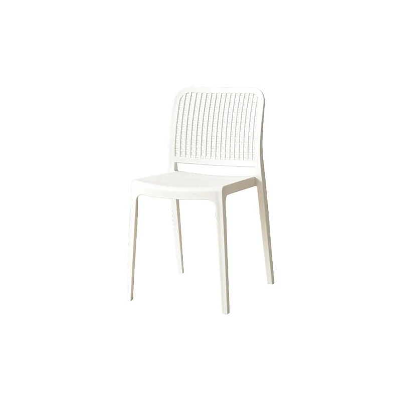 Set de 4 Sillas Bronx , Blanco, con Espaldar en Cuadrados y Diseño Minimalista