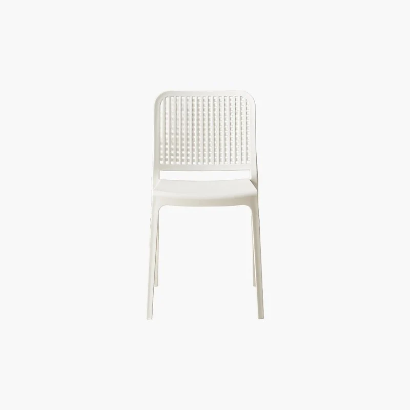 Set de 4 Sillas Bronx , Blanco, con Espaldar en Cuadrados y Diseño Minimalista