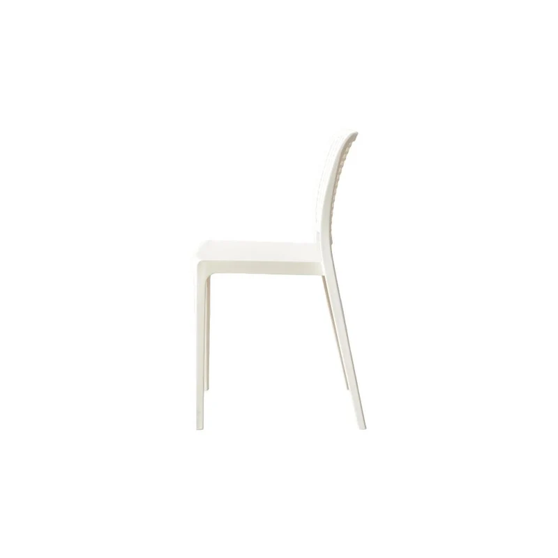 Set de 4 Sillas Bronx , Blanco, con Espaldar en Cuadrados y Diseño Minimalista
