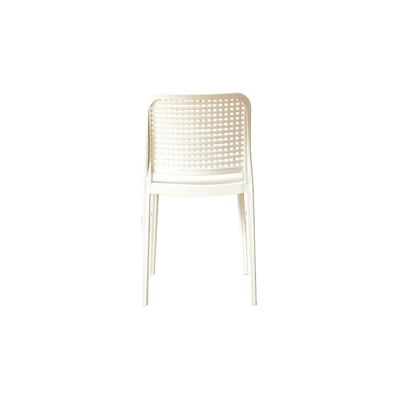 Set de 4 Sillas Bronx , Blanco, con Espaldar en Cuadrados y Diseño Minimalista
