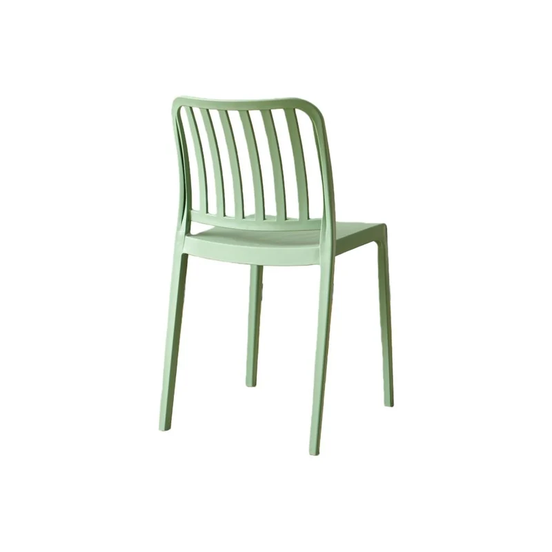 Set de 4 Sillas Brooklyn, Verde, con Espaldar en Rayas y Diseño Minimalista