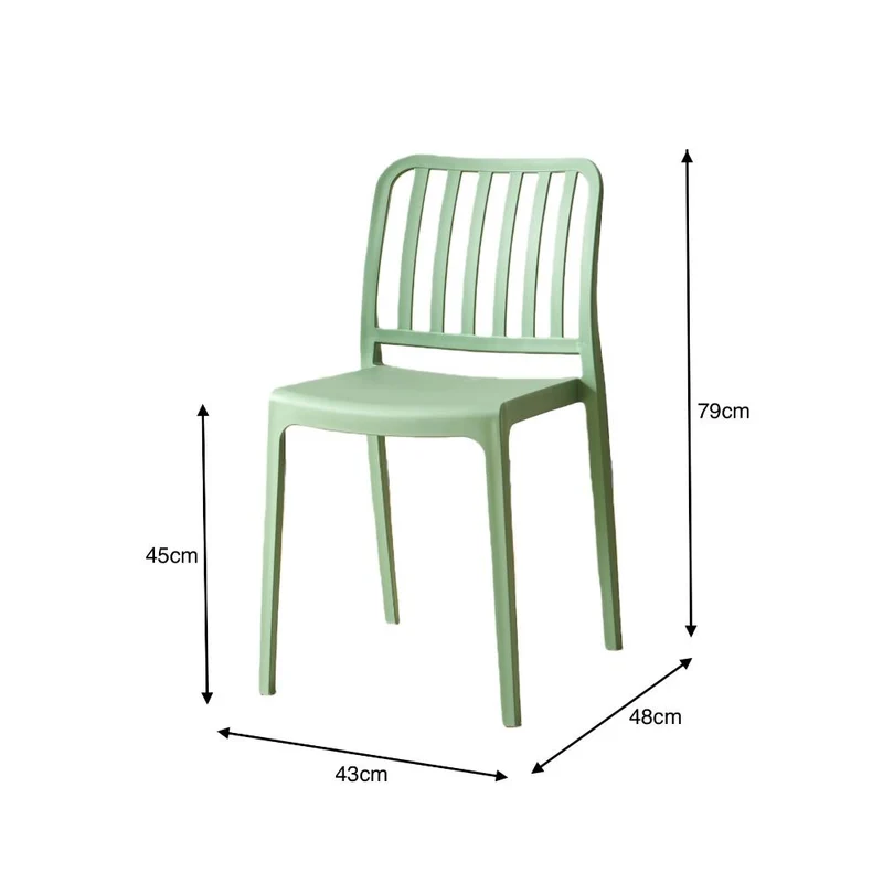 Set de 4 Sillas Brooklyn, Verde, con Espaldar en Rayas y Diseño Minimalista