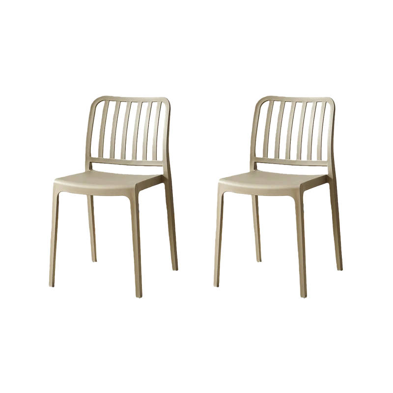 Set de 2 Sillas Brooklyn, Taupe, con Espaldar en Rayas y Diseño Minimalista