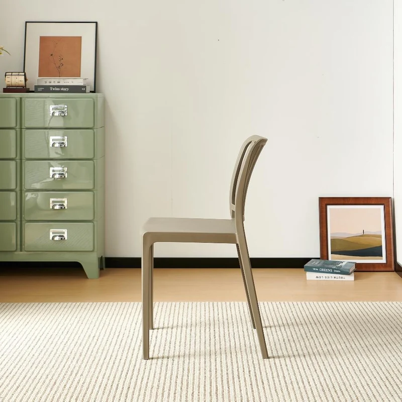 Set de 2 Sillas Brooklyn, Taupe, con Espaldar en Rayas y Diseño Minimalista