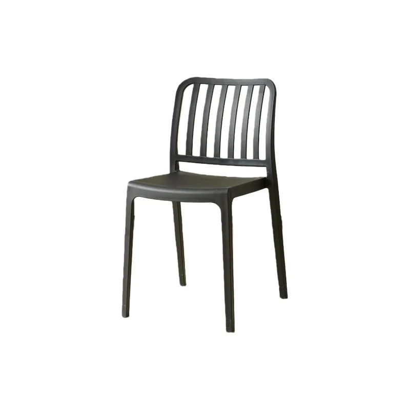 Set de 2 Sillas Brooklyn, Negro, con Espaldar en Rayas y Diseño Minimalista