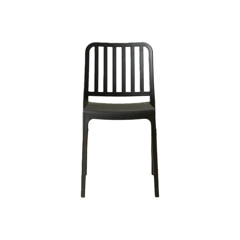 Set de 2 Sillas Brooklyn, Negro, con Espaldar en Rayas y Diseño Minimalista